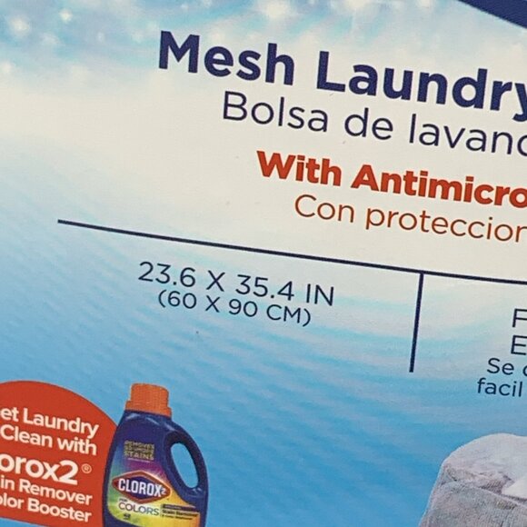 Clorox Mesh Laundry Bag With Drawstring & Antimicrobial Protection Set of 2 - Picture 3 of 5